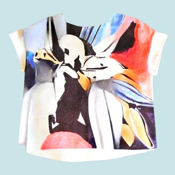 Zara Abstract Print Top - Picture 3 of 5